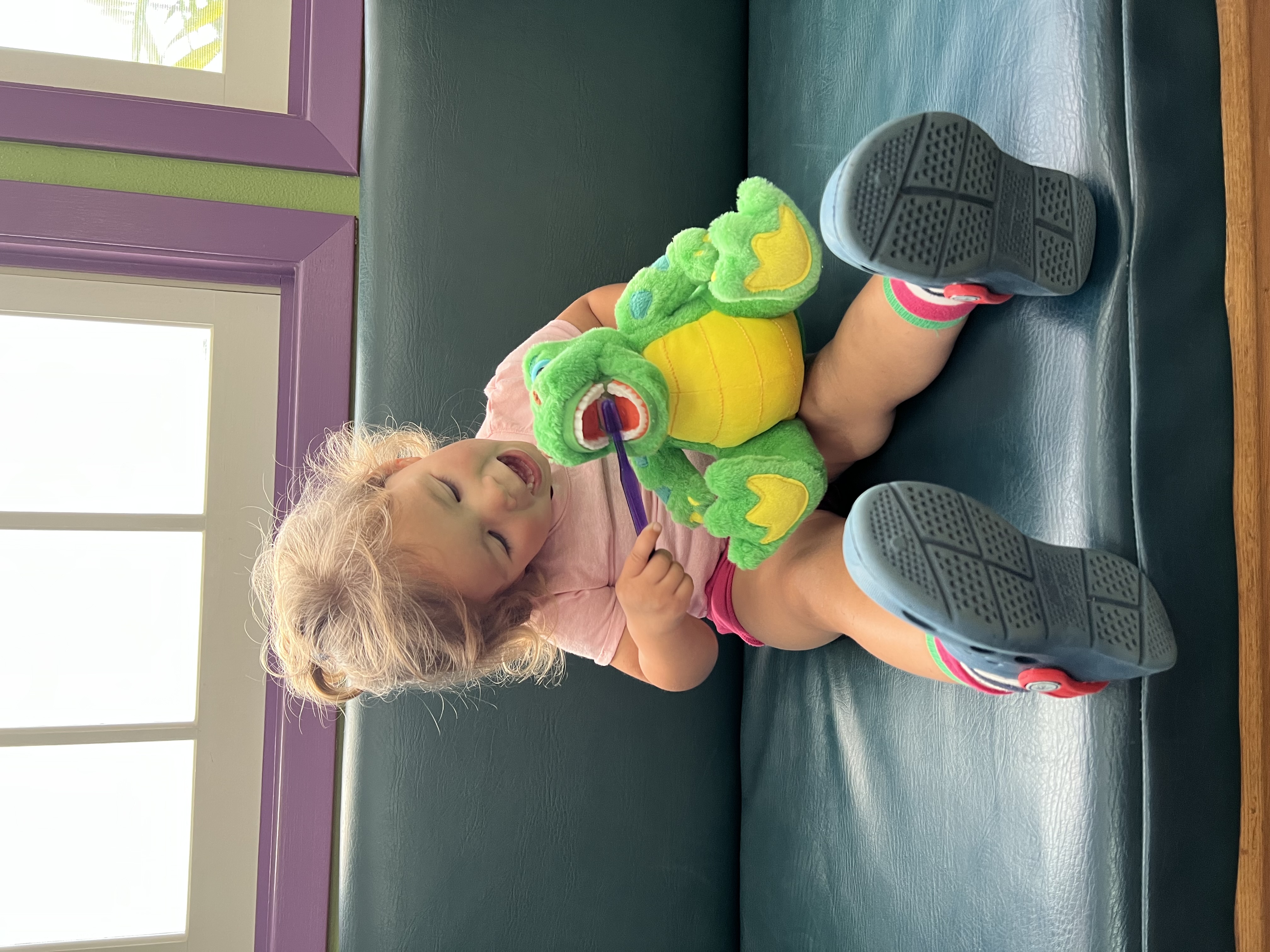 Child smiling during a Kona Kids Dentist visit